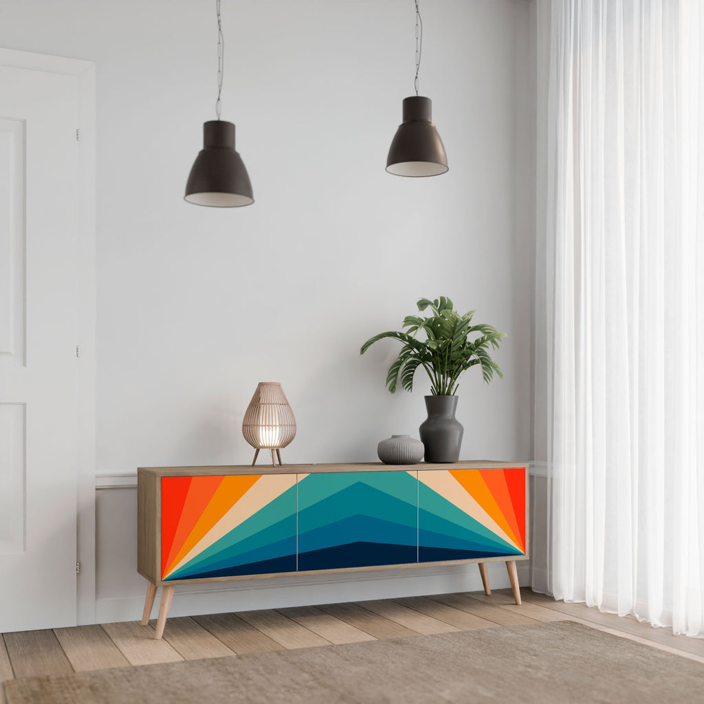 PRISM CONCUSSION Móvel de TV com 3 Portas em Efeito Carvalho