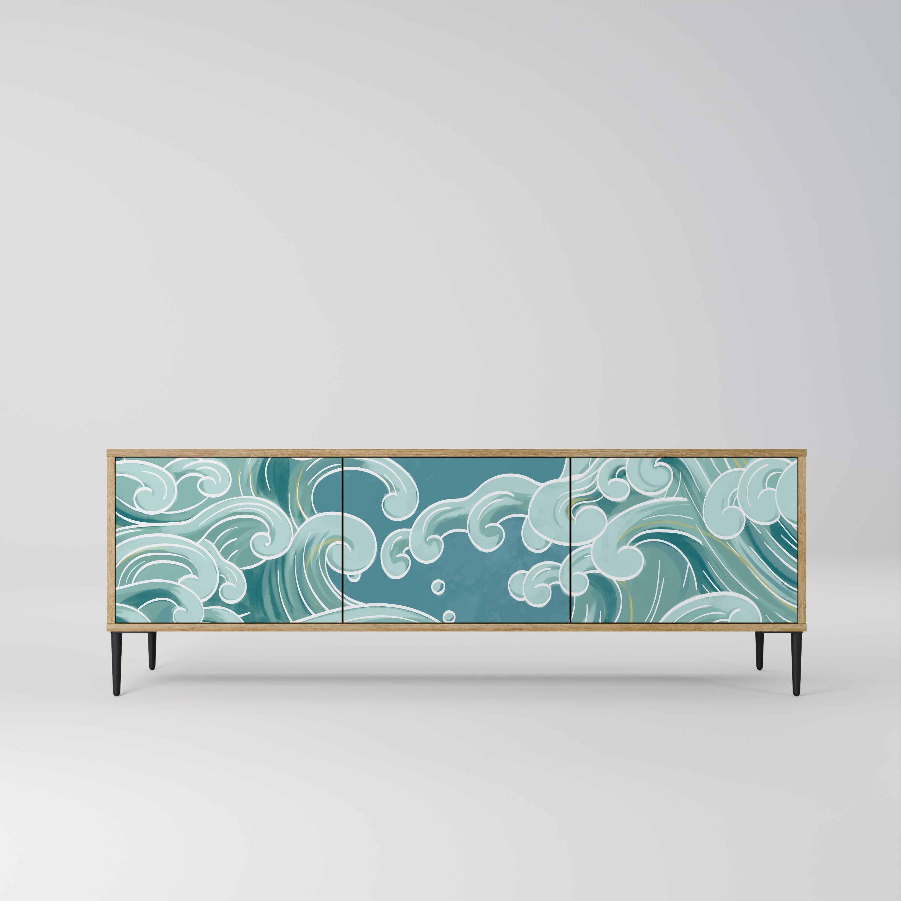 ASIAN SWAY Móvel de TV com 3 Portas em Efeito Carvalho