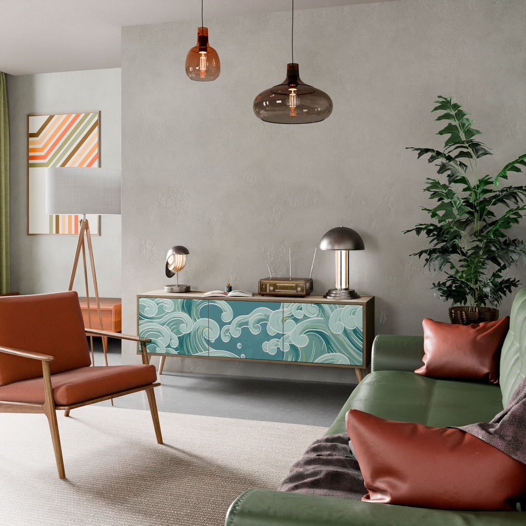 ASIAN SWAY Móvel de TV com 3 Portas em Efeito Carvalho