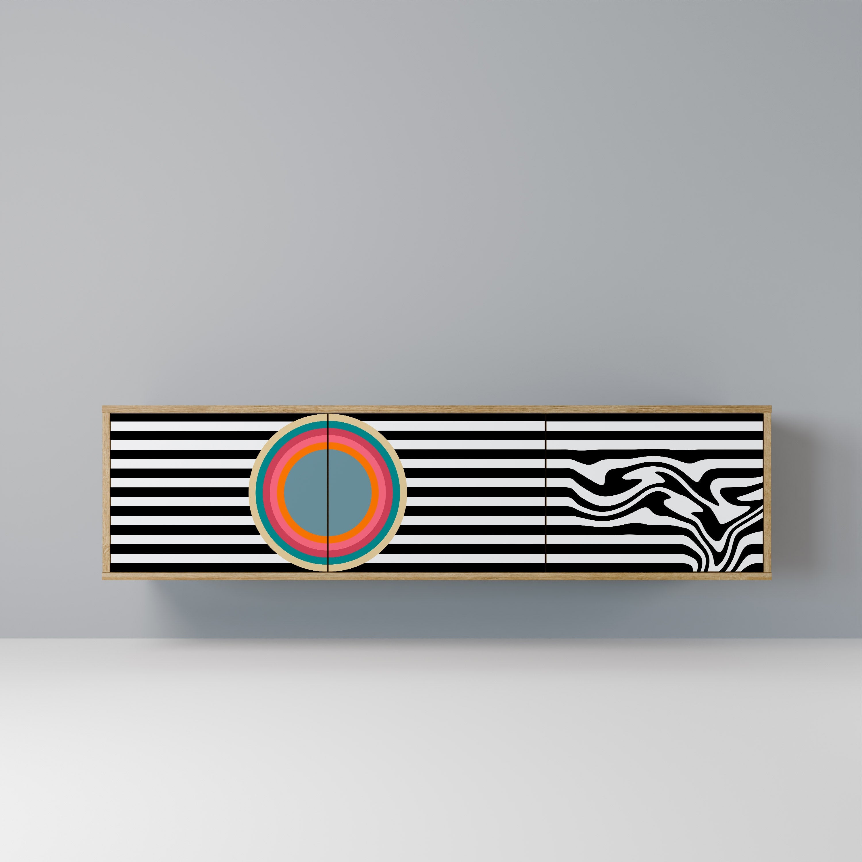 SPECTRA SHOWCASE Móvel de TV com 3 Portas em Efeito Carvalho