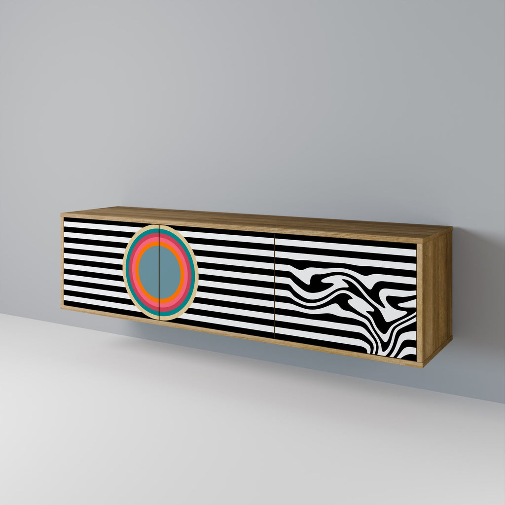 SPECTRA SHOWCASE Móvel de TV com 3 Portas em Efeito Carvalho