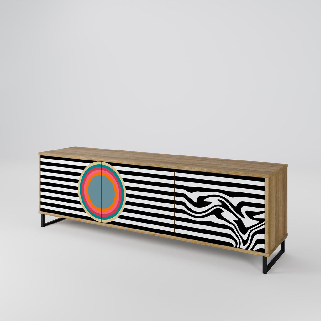 SPECTRA SHOWCASE Móvel de TV com 3 Portas em Efeito Carvalho