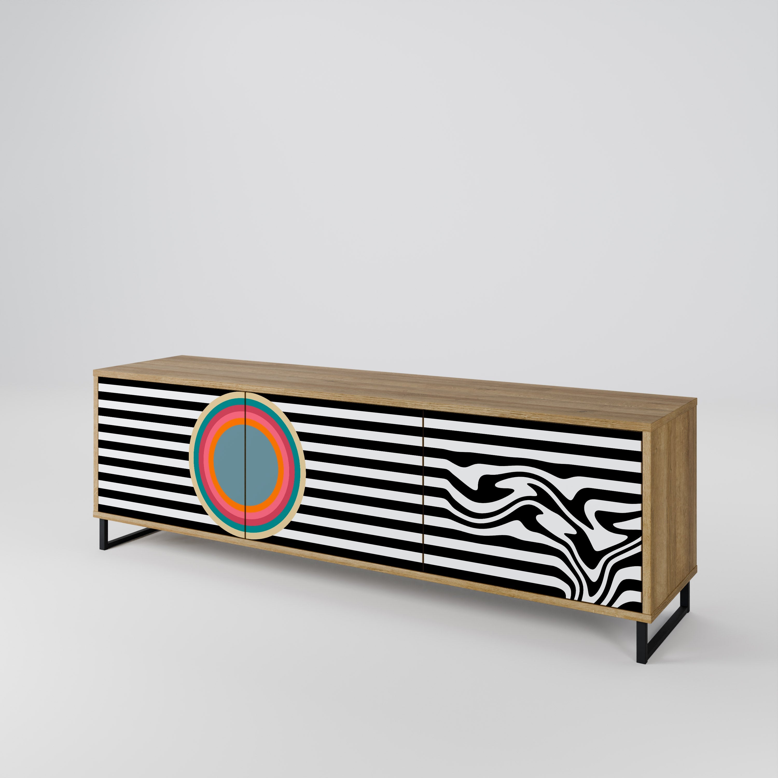 SPECTRA SHOWCASE Móvel de TV com 3 Portas em Efeito Carvalho