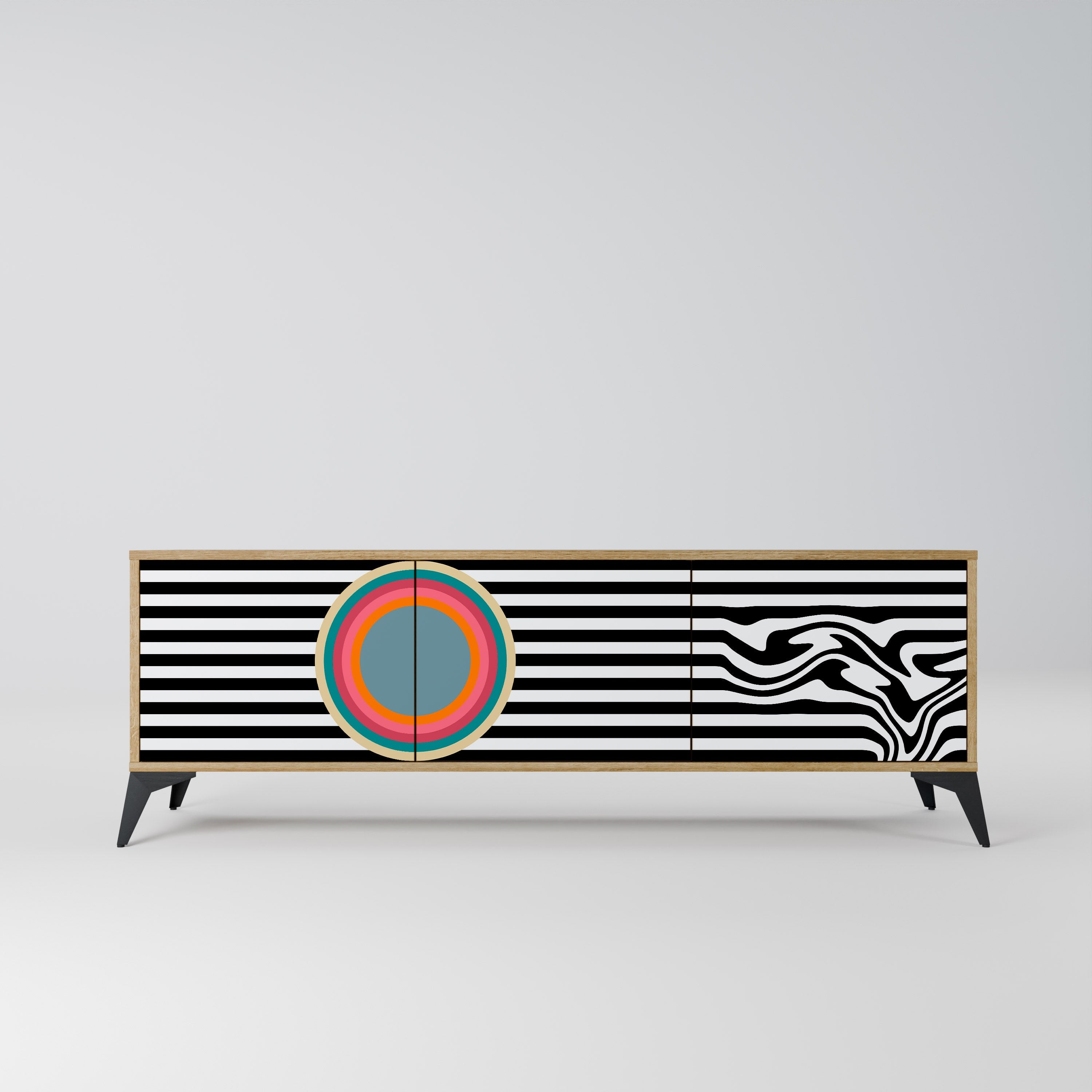 SPECTRA SHOWCASE Móvel de TV com 3 Portas em Efeito Carvalho