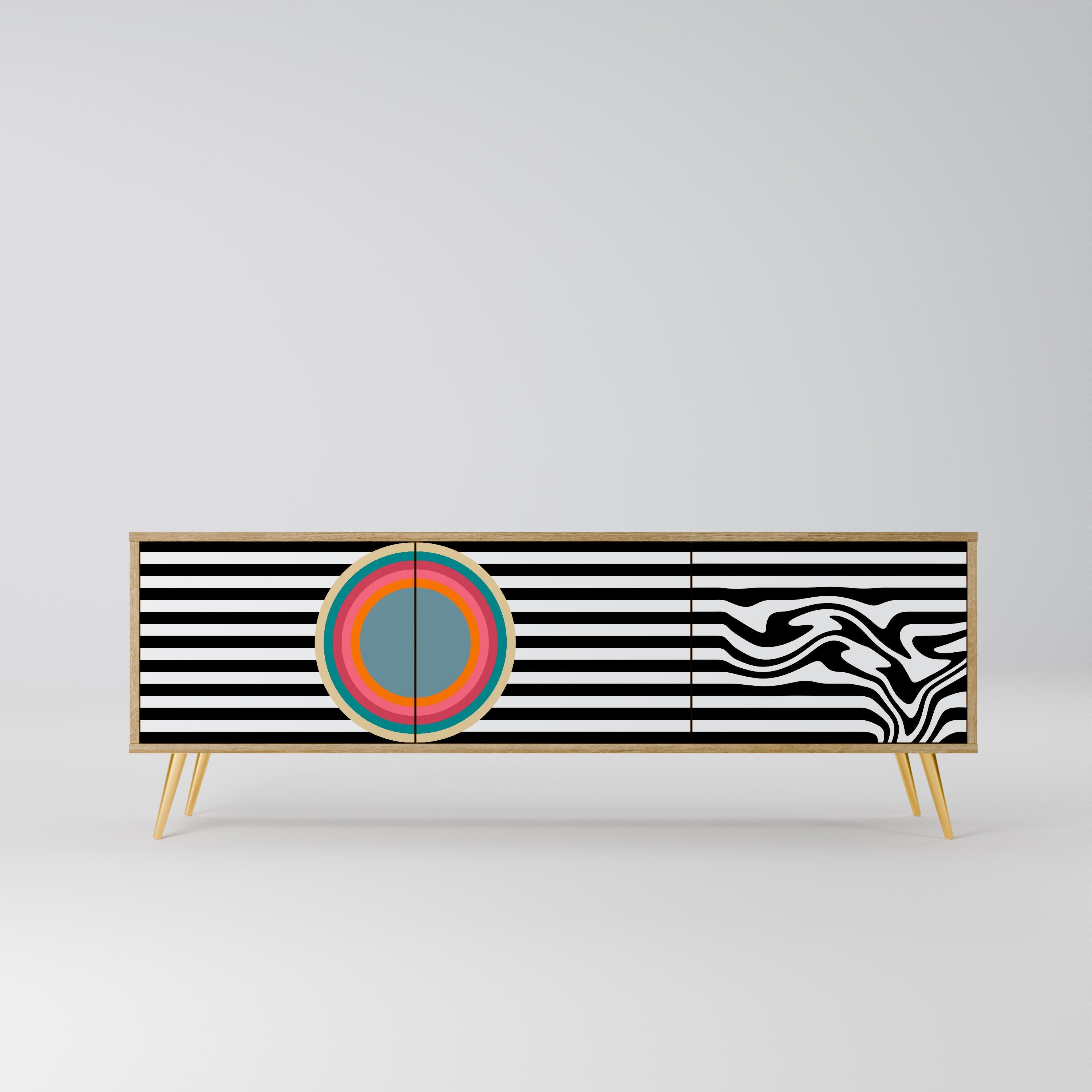 SPECTRA SHOWCASE Móvel de TV com 3 Portas em Efeito Carvalho