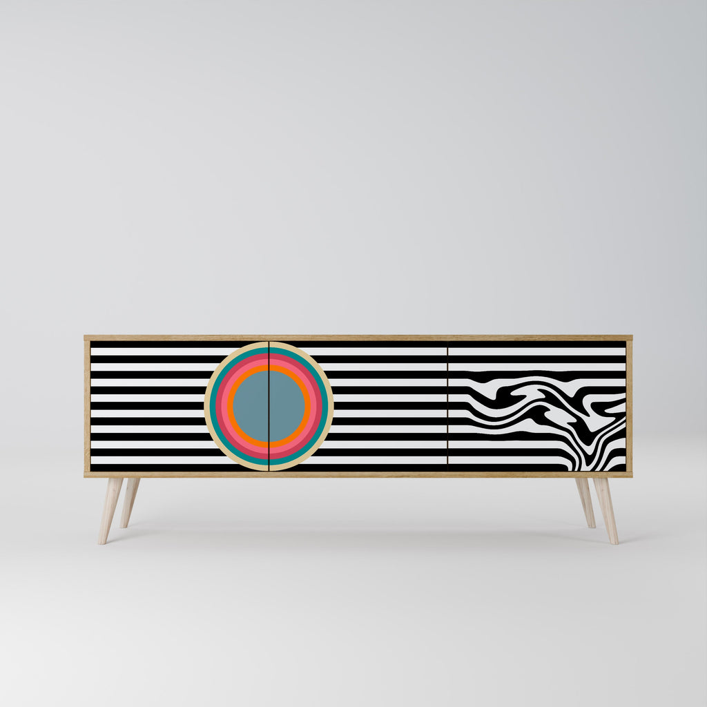 SPECTRA SHOWCASE Móvel de TV com 3 Portas em Efeito Carvalho