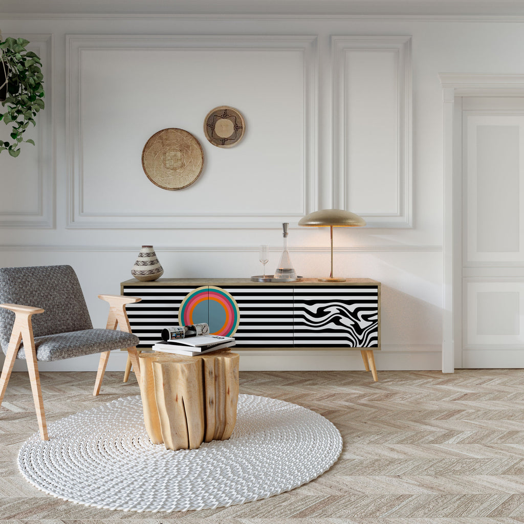 SPECTRA SHOWCASE Móvel de TV com 3 Portas em Efeito Carvalho