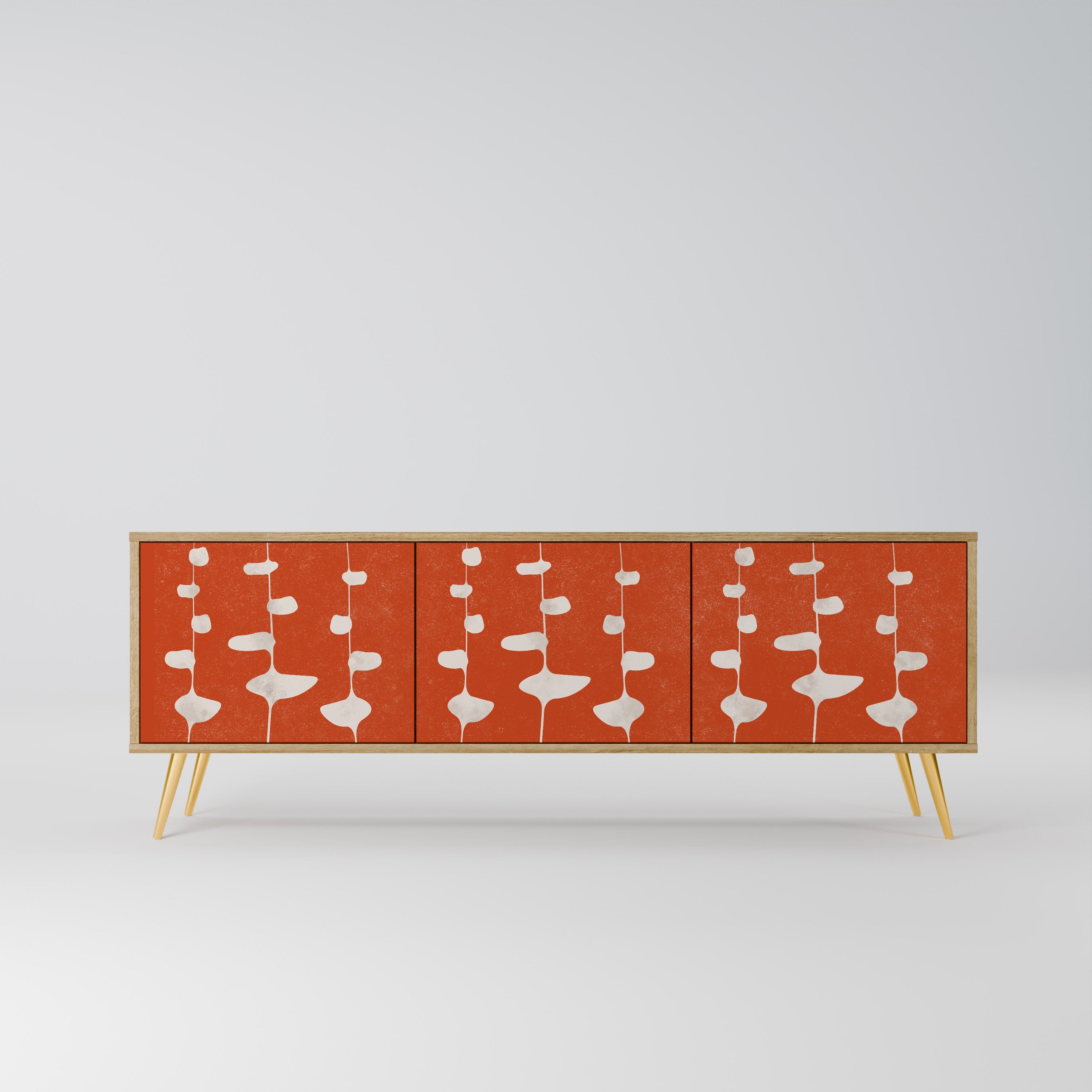 COURAGE MOLD Móvel de TV com 3 Portas em Efeito Carvalho