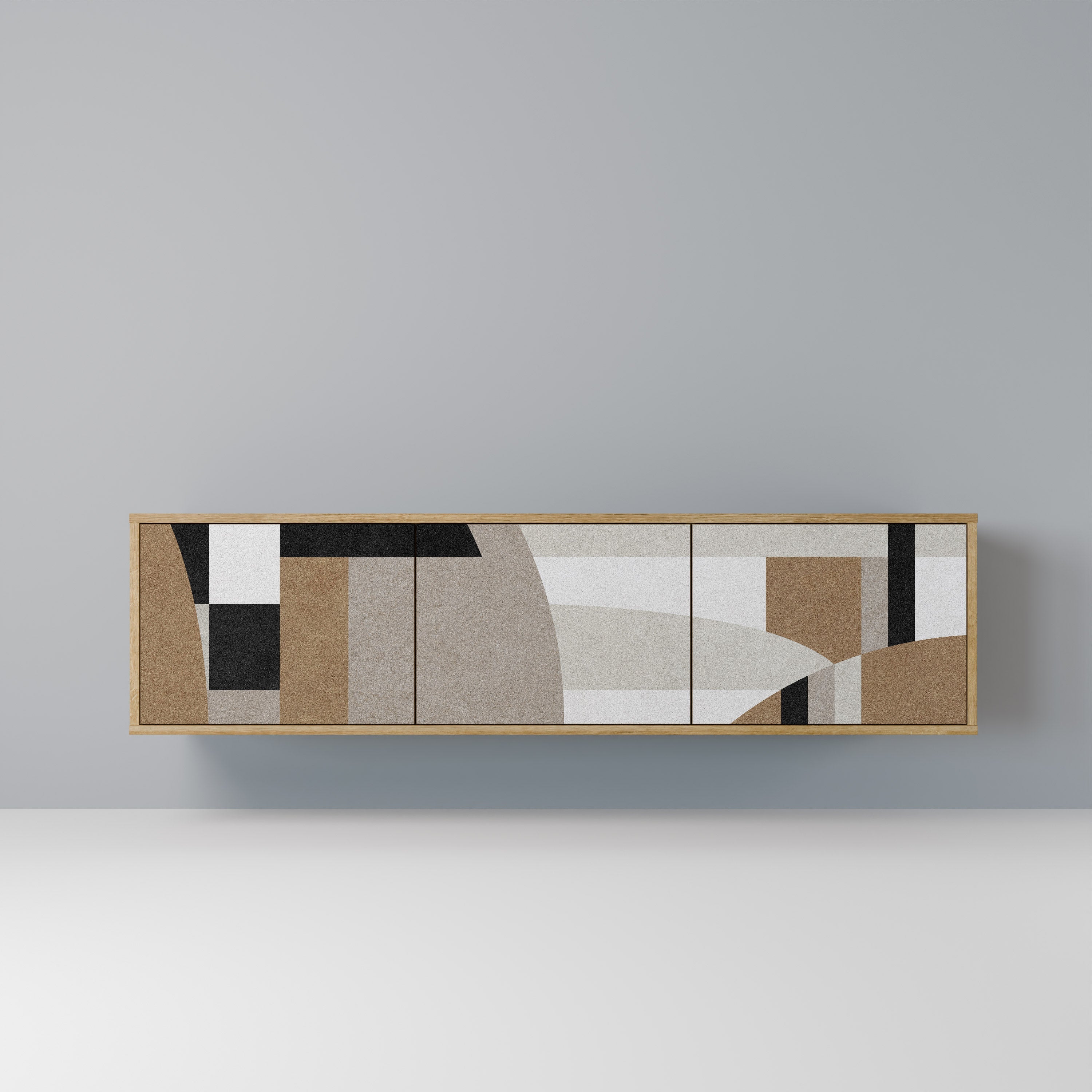 DELICATE MEMENTO Móvel de TV com 3 Portas em Efeito Carvalho