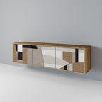 DELICATE MEMENTO Móvel de TV com 3 Portas em Efeito Carvalho