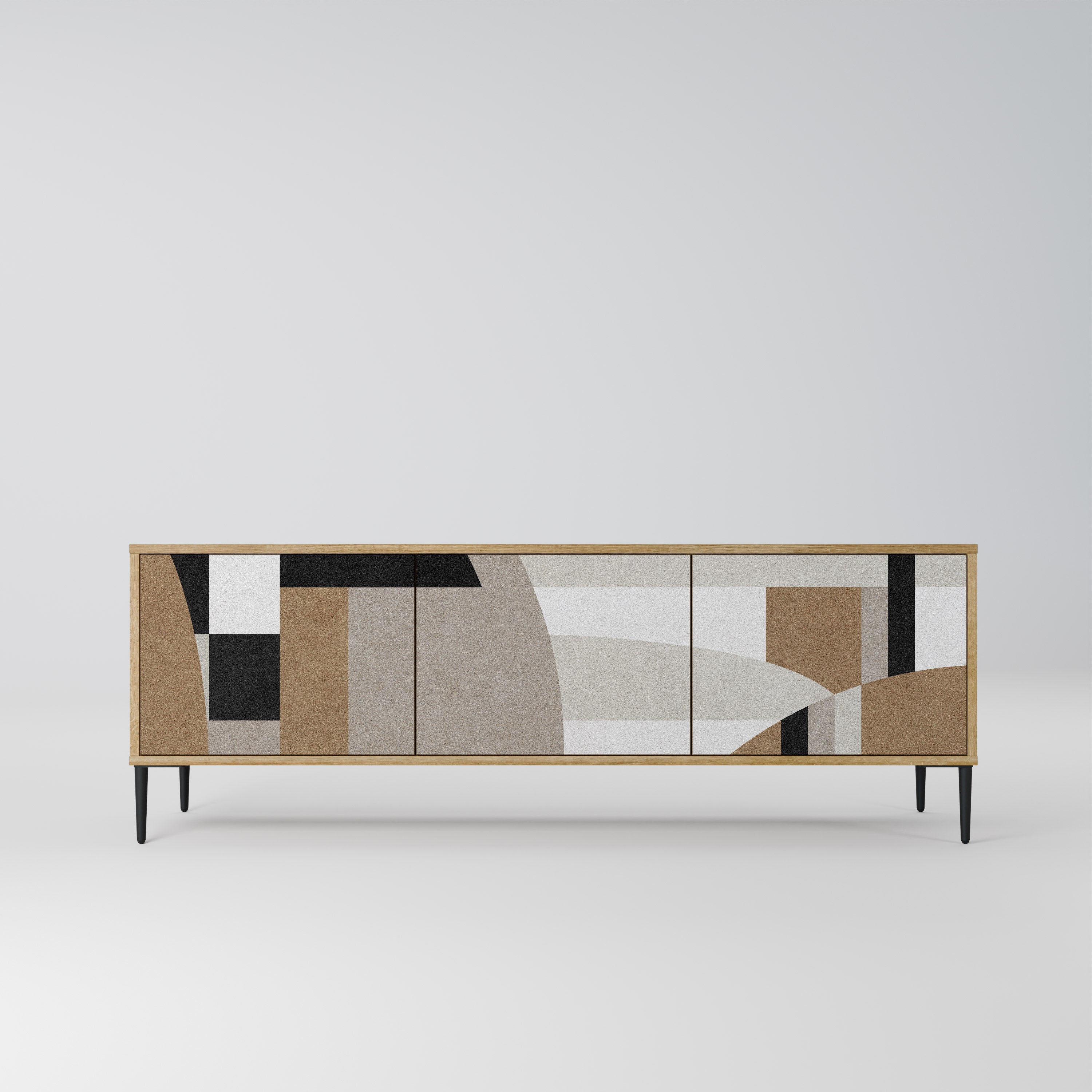 DELICATE MEMENTO Móvel de TV com 3 Portas em Efeito Carvalho