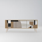 DELICATE MEMENTO Móvel de TV com 3 Portas em Efeito Carvalho