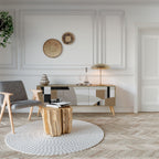 DELICATE MEMENTO Móvel de TV com 3 Portas em Efeito Carvalho