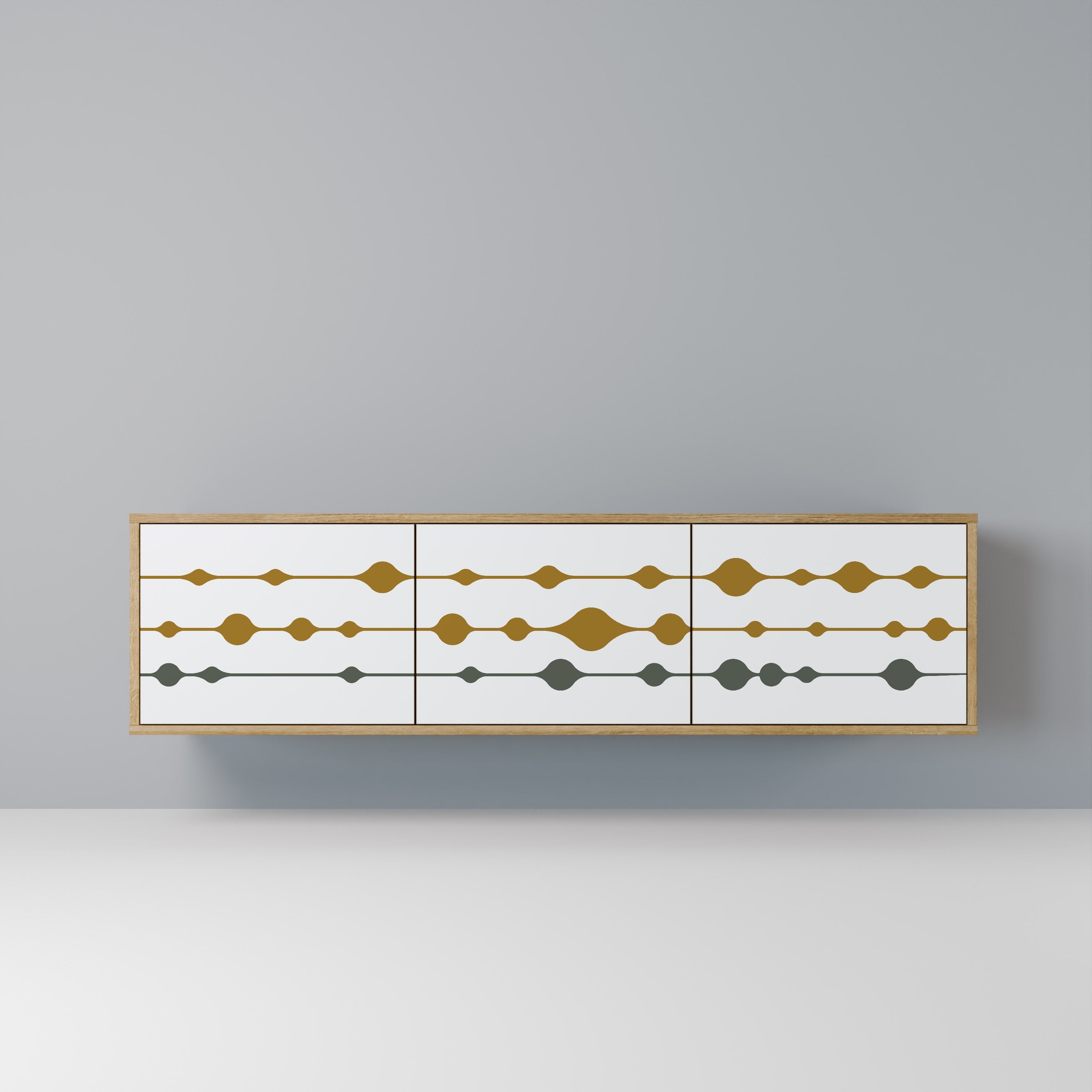 VIVID TONE Móvel de TV com 3 Portas em Efeito Carvalho