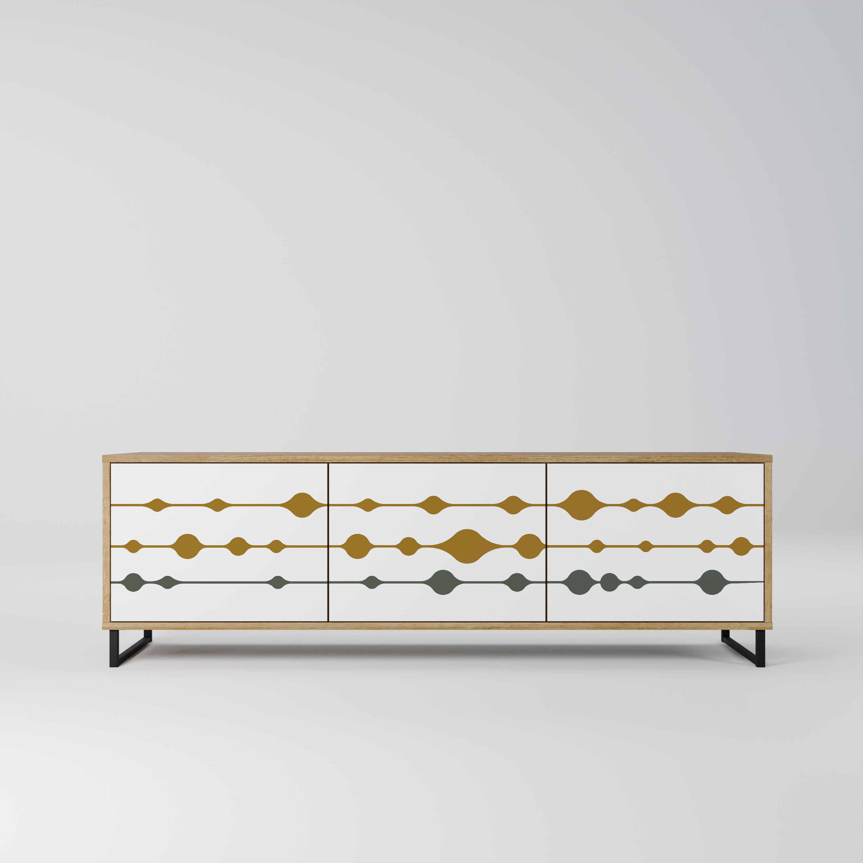 VIVID TONE Móvel de TV com 3 Portas em Efeito Carvalho