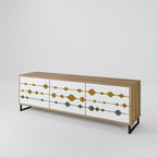 VIVID TONE Móvel de TV com 3 Portas em Efeito Carvalho