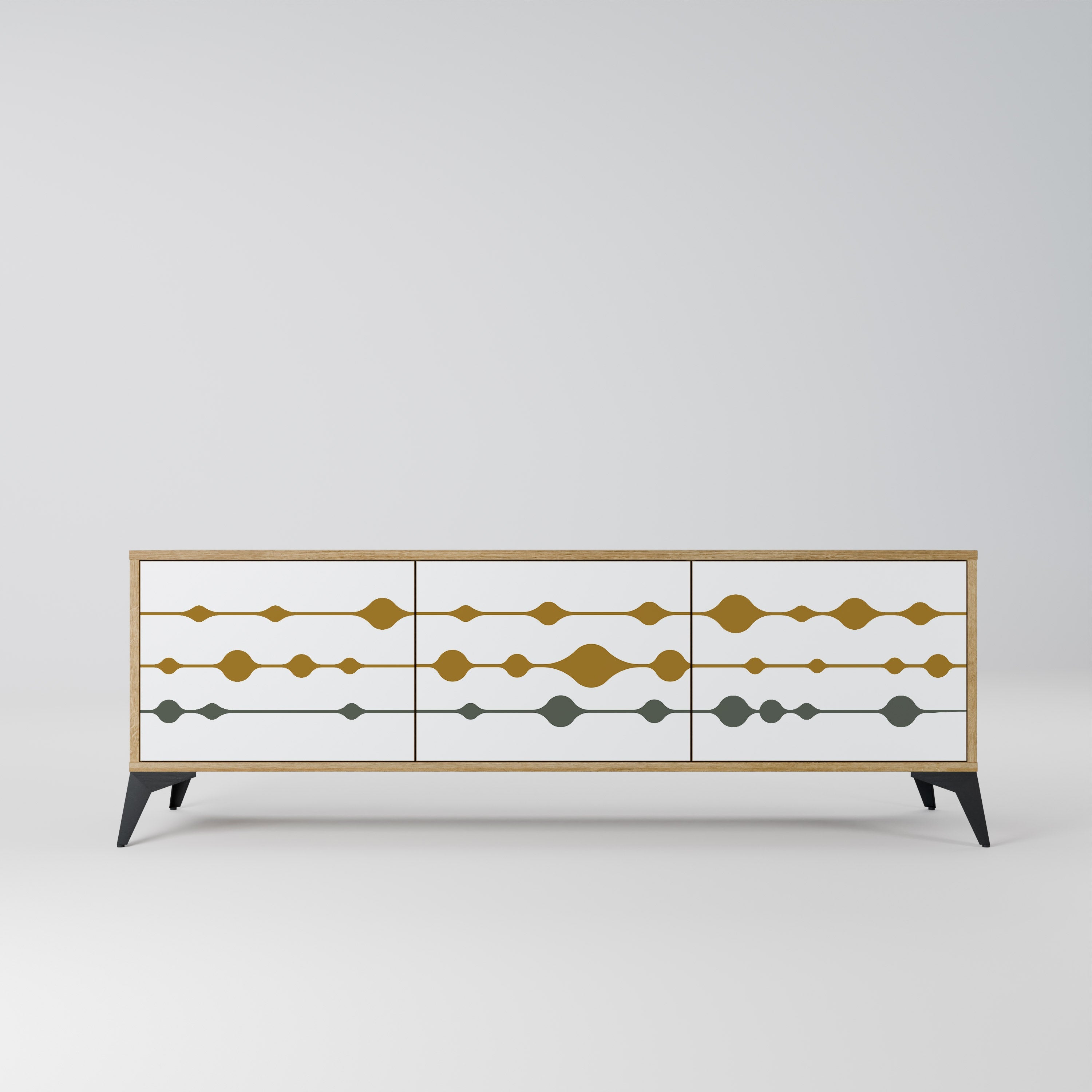 VIVID TONE Móvel de TV com 3 Portas em Efeito Carvalho