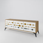 VIVID TONE Móvel de TV com 3 Portas em Efeito Carvalho