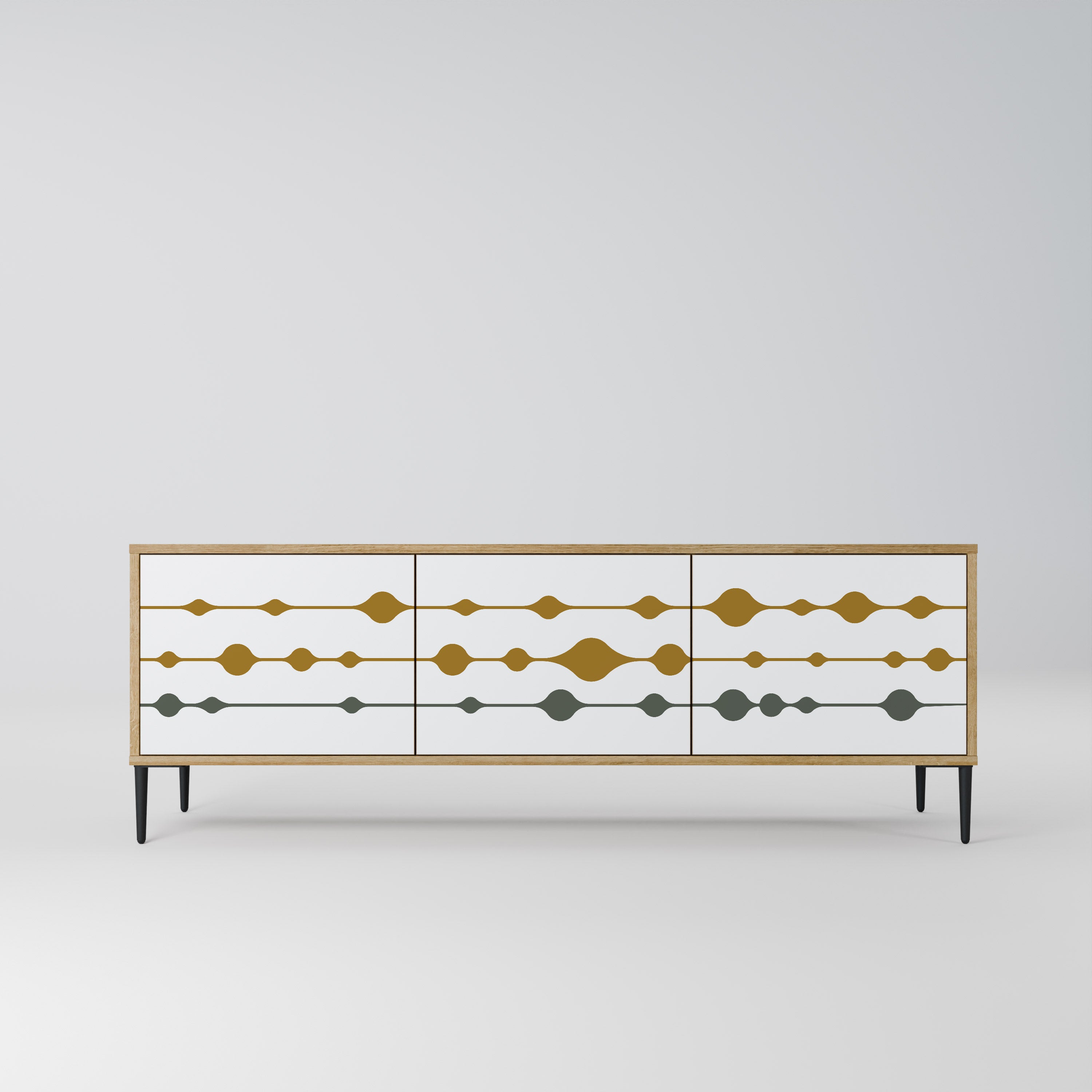 VIVID TONE Móvel de TV com 3 Portas em Efeito Carvalho