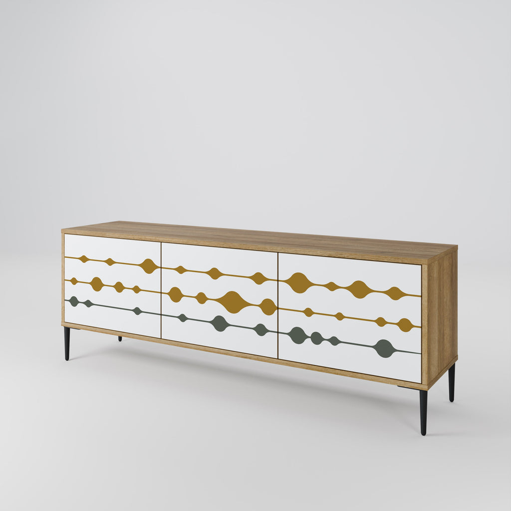 VIVID TONE Móvel de TV com 3 Portas em Efeito Carvalho