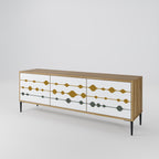 VIVID TONE Móvel de TV com 3 Portas em Efeito Carvalho