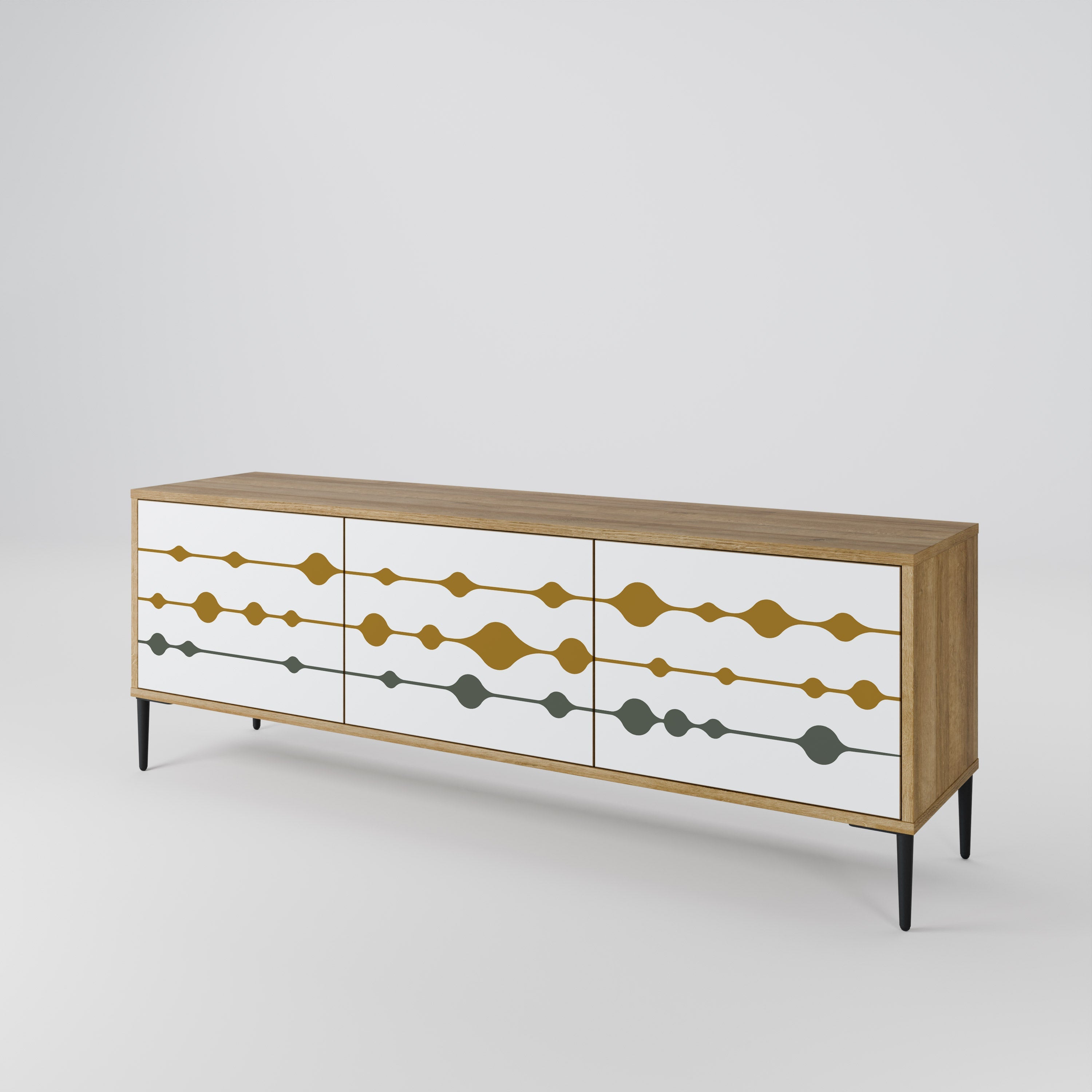 VIVID TONE Móvel de TV com 3 Portas em Efeito Carvalho