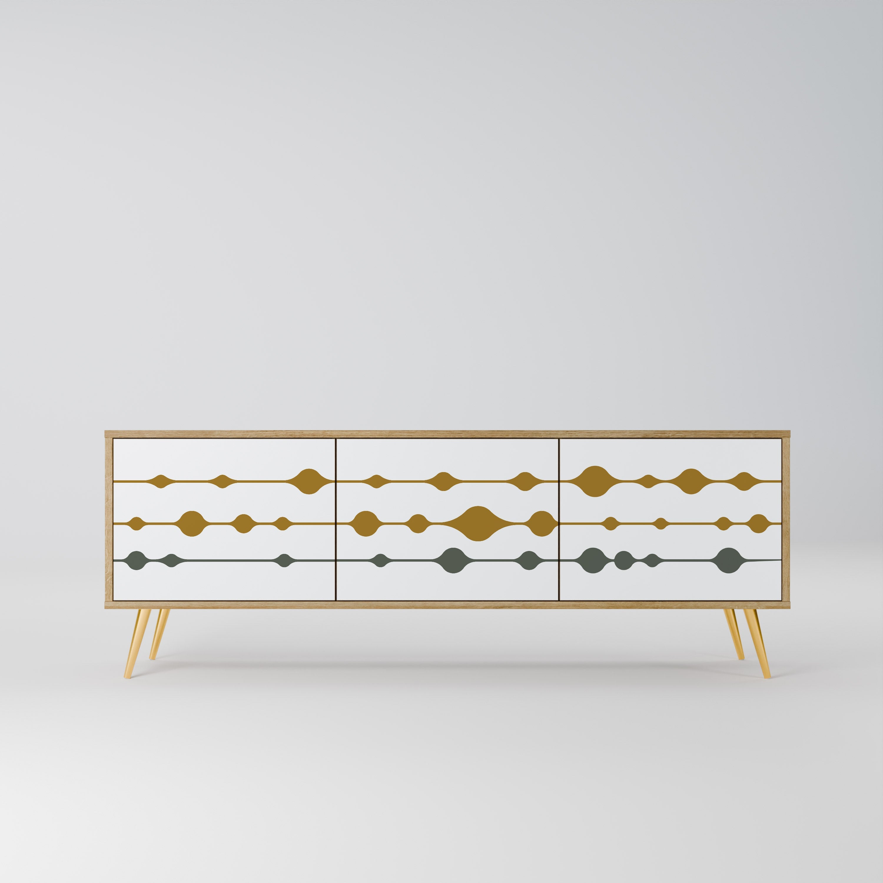 VIVID TONE Móvel de TV com 3 Portas em Efeito Carvalho