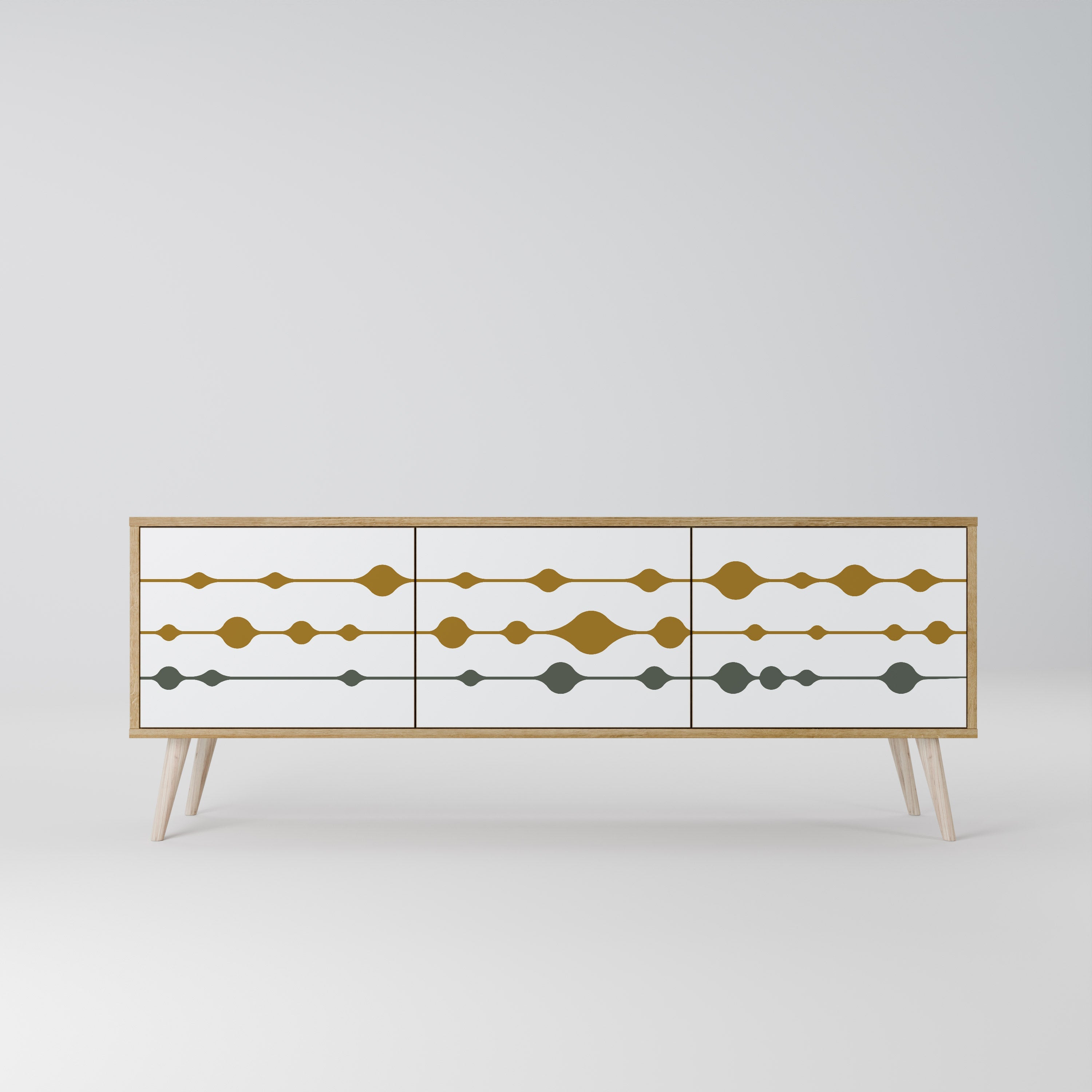 VIVID TONE Móvel de TV com 3 Portas em Efeito Carvalho