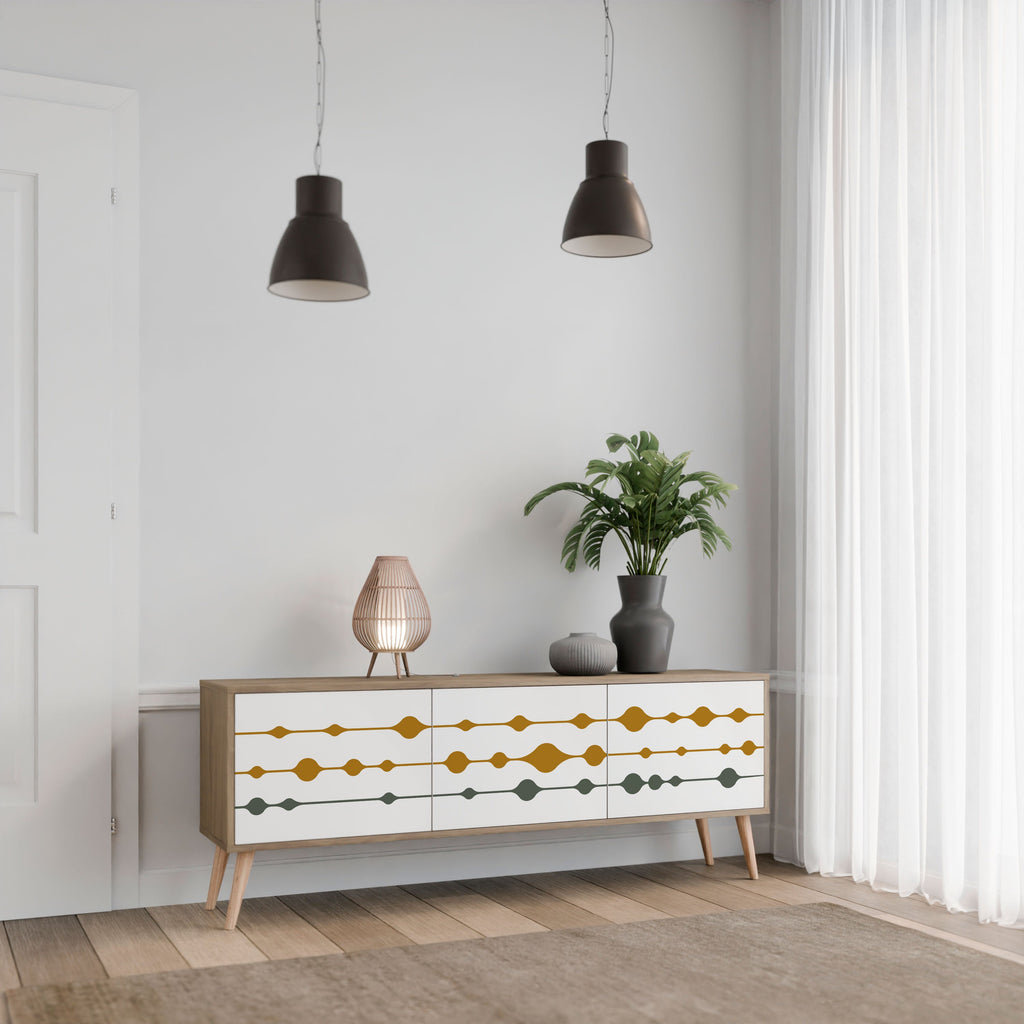 VIVID TONE Móvel de TV com 3 Portas em Efeito Carvalho