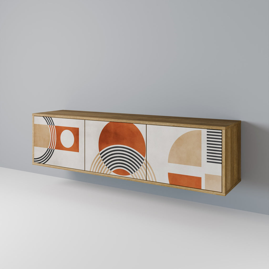 SPACE AROUND Móvel de TV com 3 Portas em Efeito Carvalho