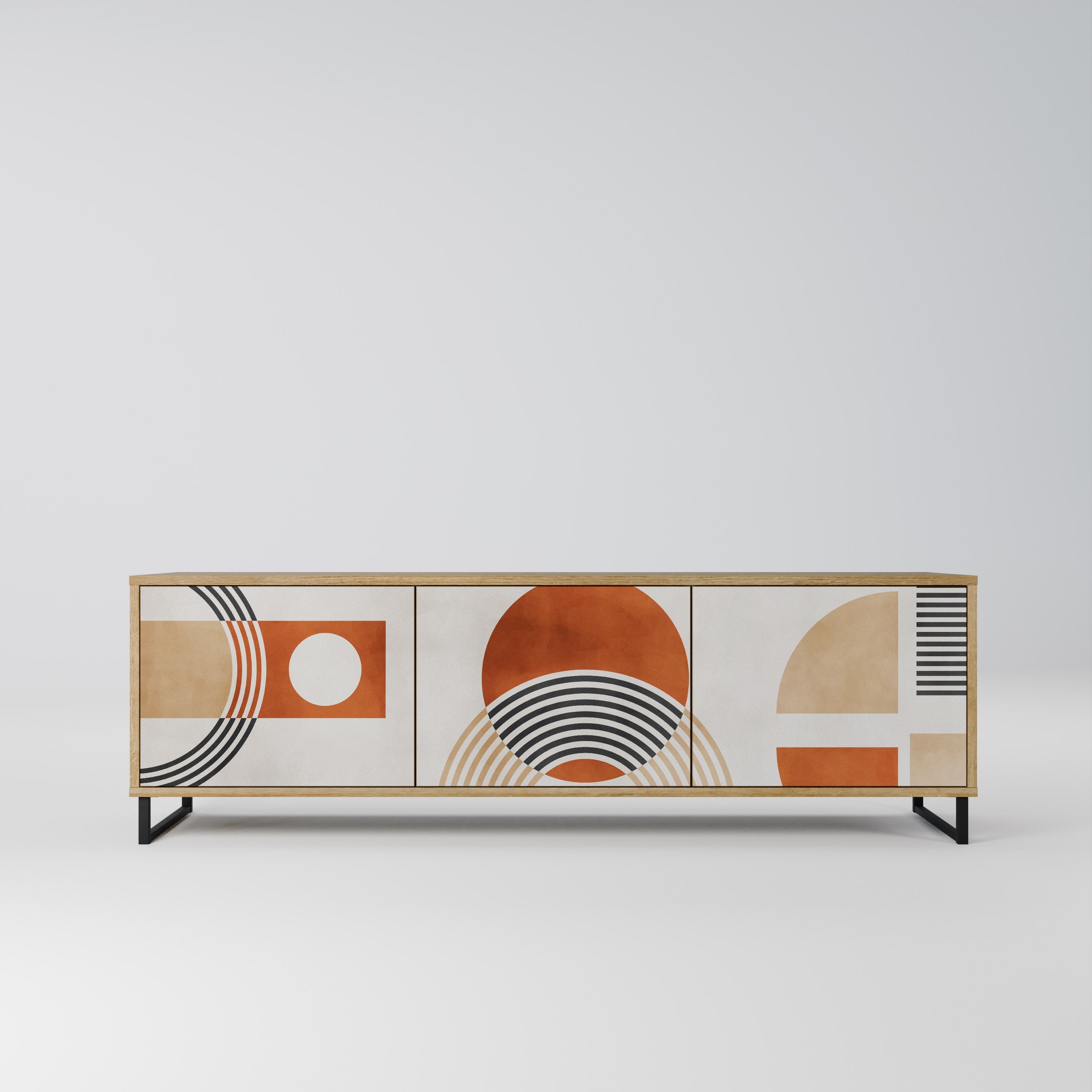 SPACE AROUND Móvel de TV com 3 Portas em Efeito Carvalho