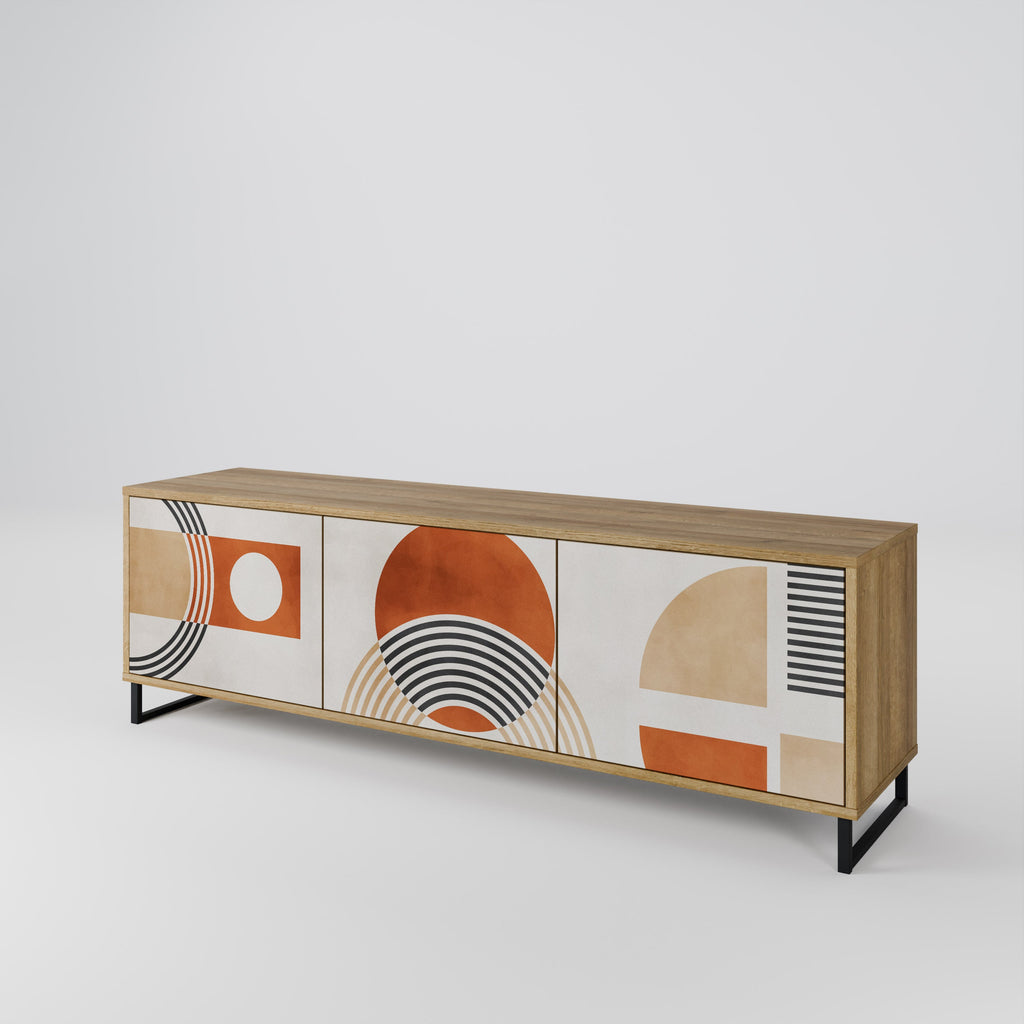 SPACE AROUND Móvel de TV com 3 Portas em Efeito Carvalho