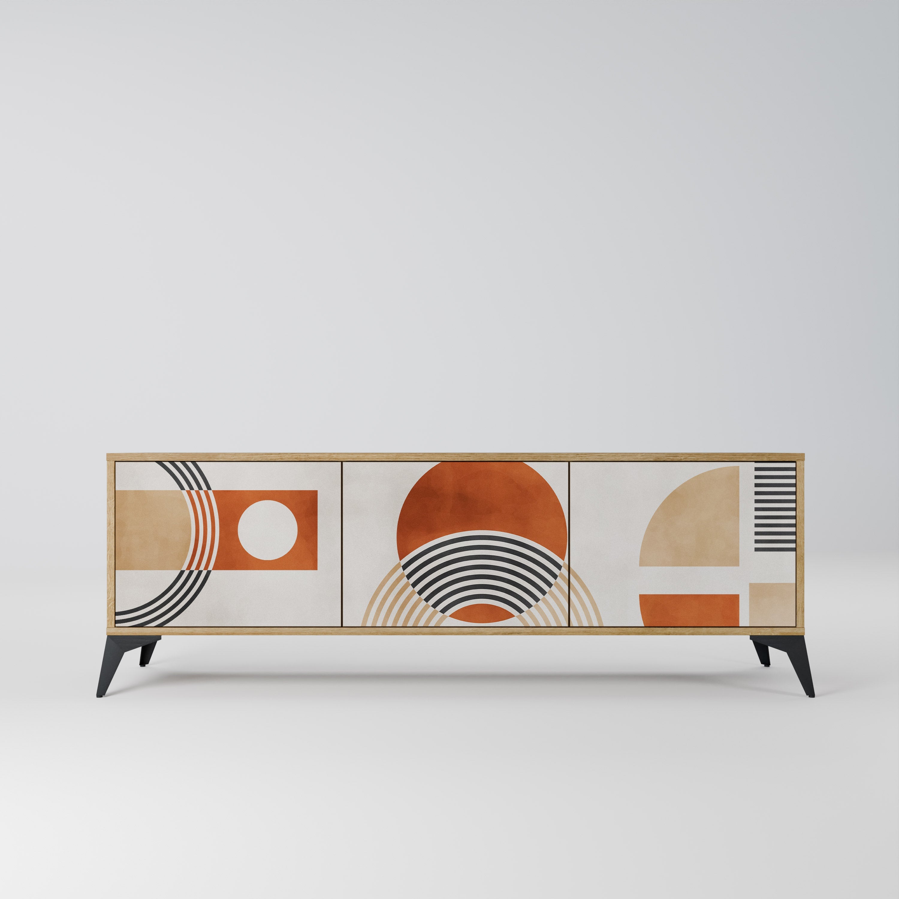 SPACE AROUND Móvel de TV com 3 Portas em Efeito Carvalho