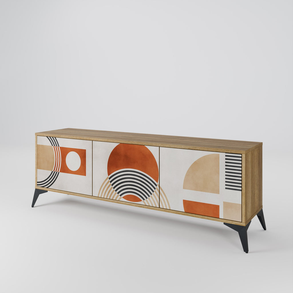 SPACE AROUND Móvel de TV com 3 Portas em Efeito Carvalho