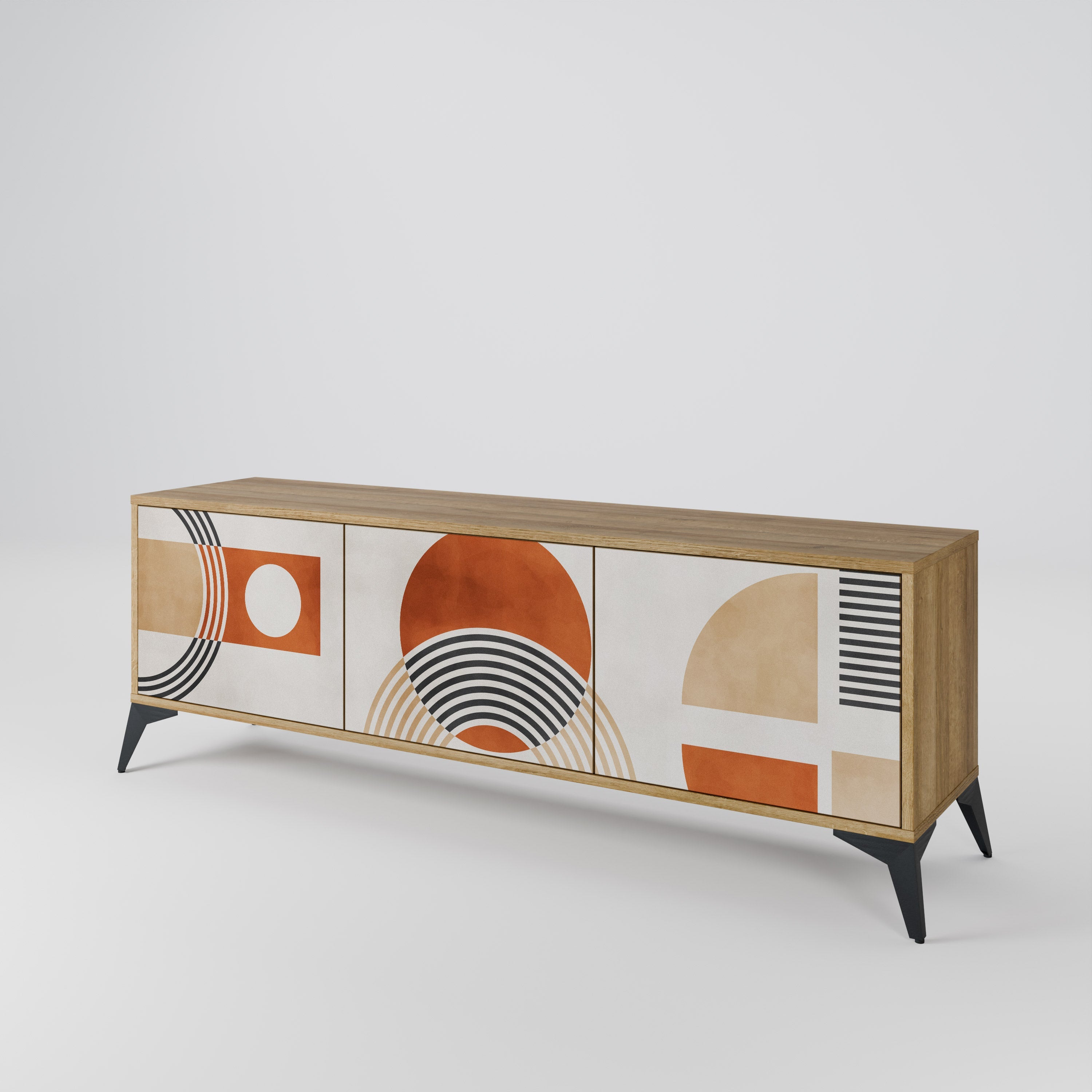 SPACE AROUND Móvel de TV com 3 Portas em Efeito Carvalho