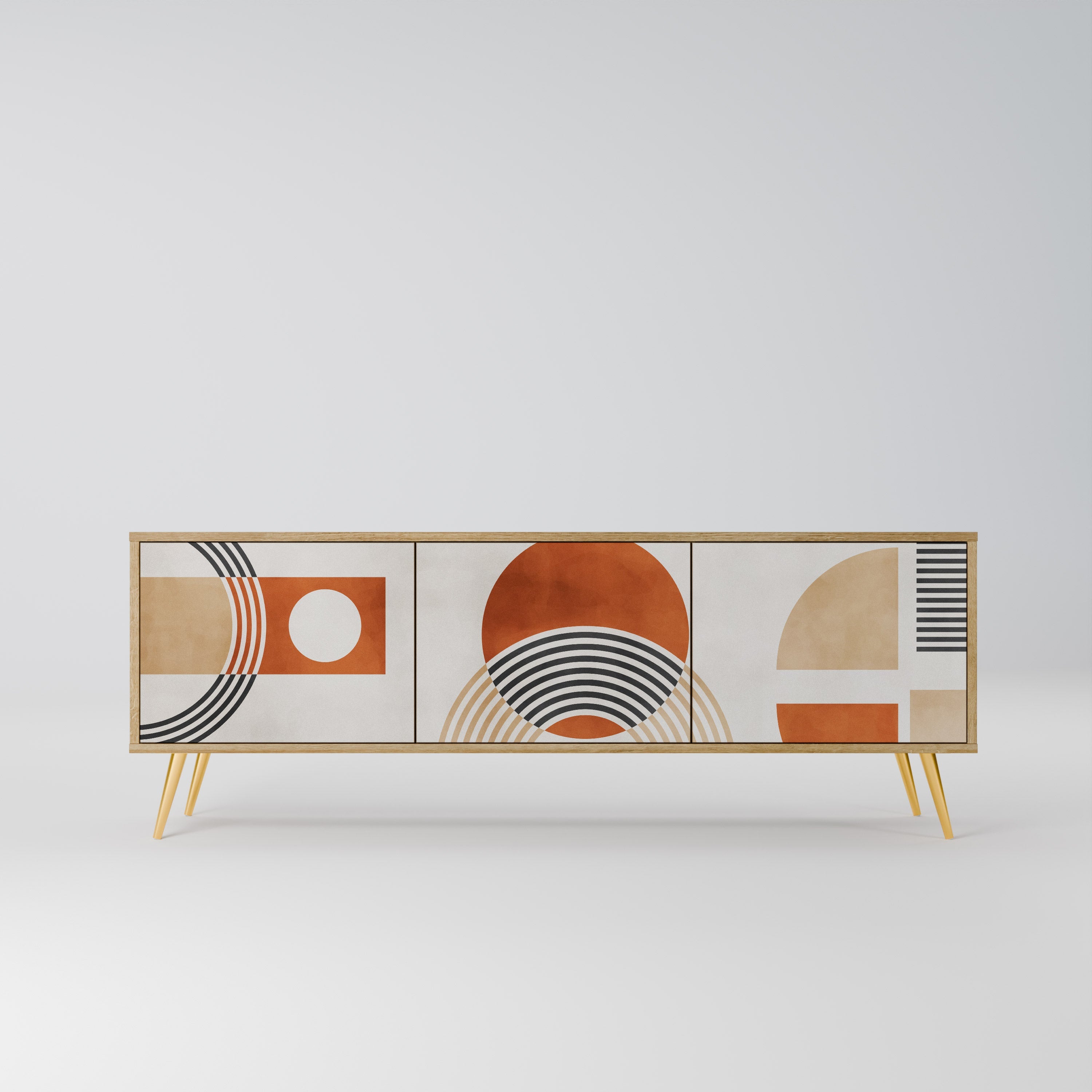 SPACE AROUND Móvel de TV com 3 Portas em Efeito Carvalho