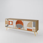 SPACE AROUND Móvel de TV com 3 Portas em Efeito Carvalho