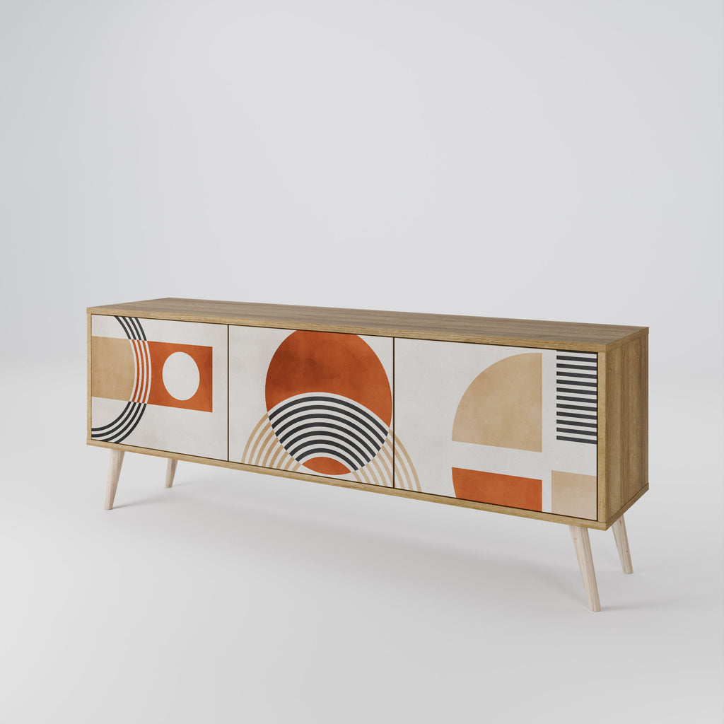 SPACE AROUND Móvel de TV com 3 Portas em Efeito Carvalho