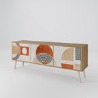 SPACE AROUND Móvel de TV com 3 Portas em Efeito Carvalho