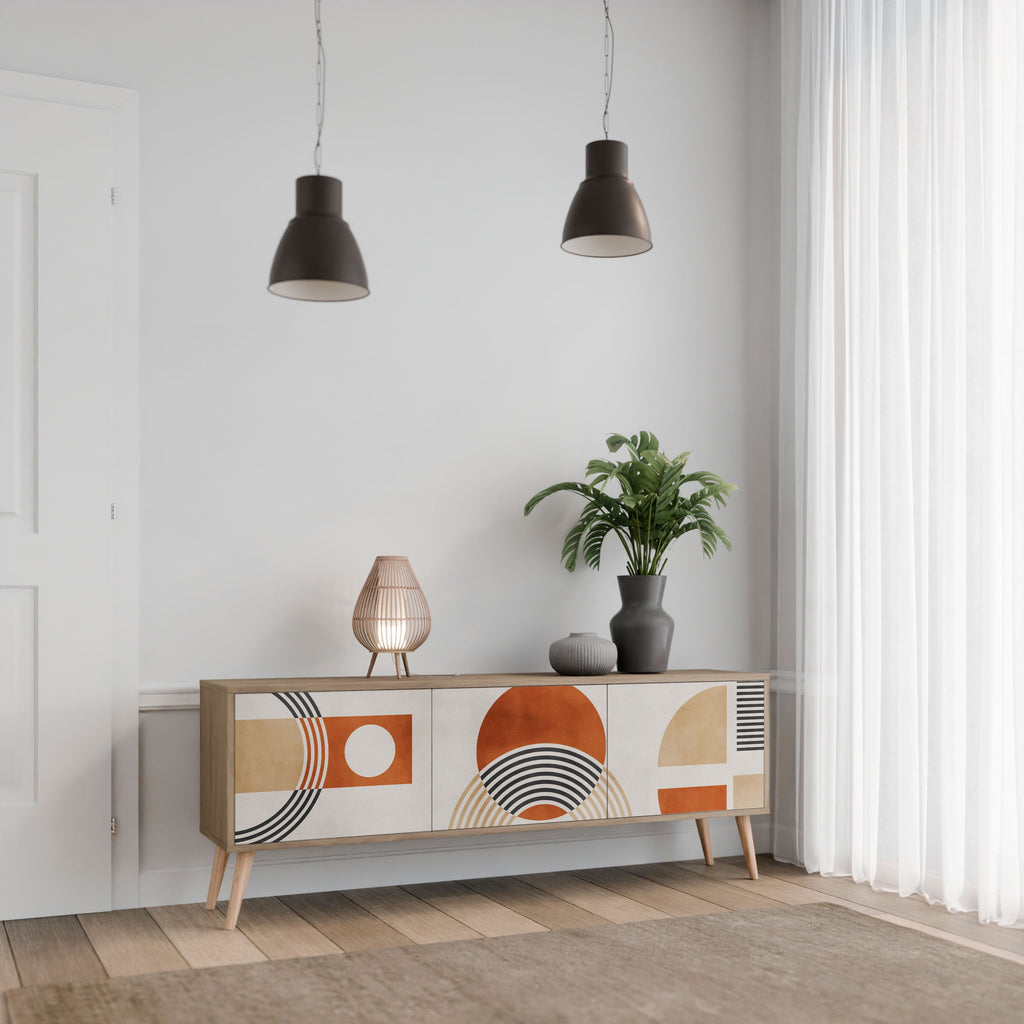 SPACE AROUND Móvel de TV com 3 Portas em Efeito Carvalho