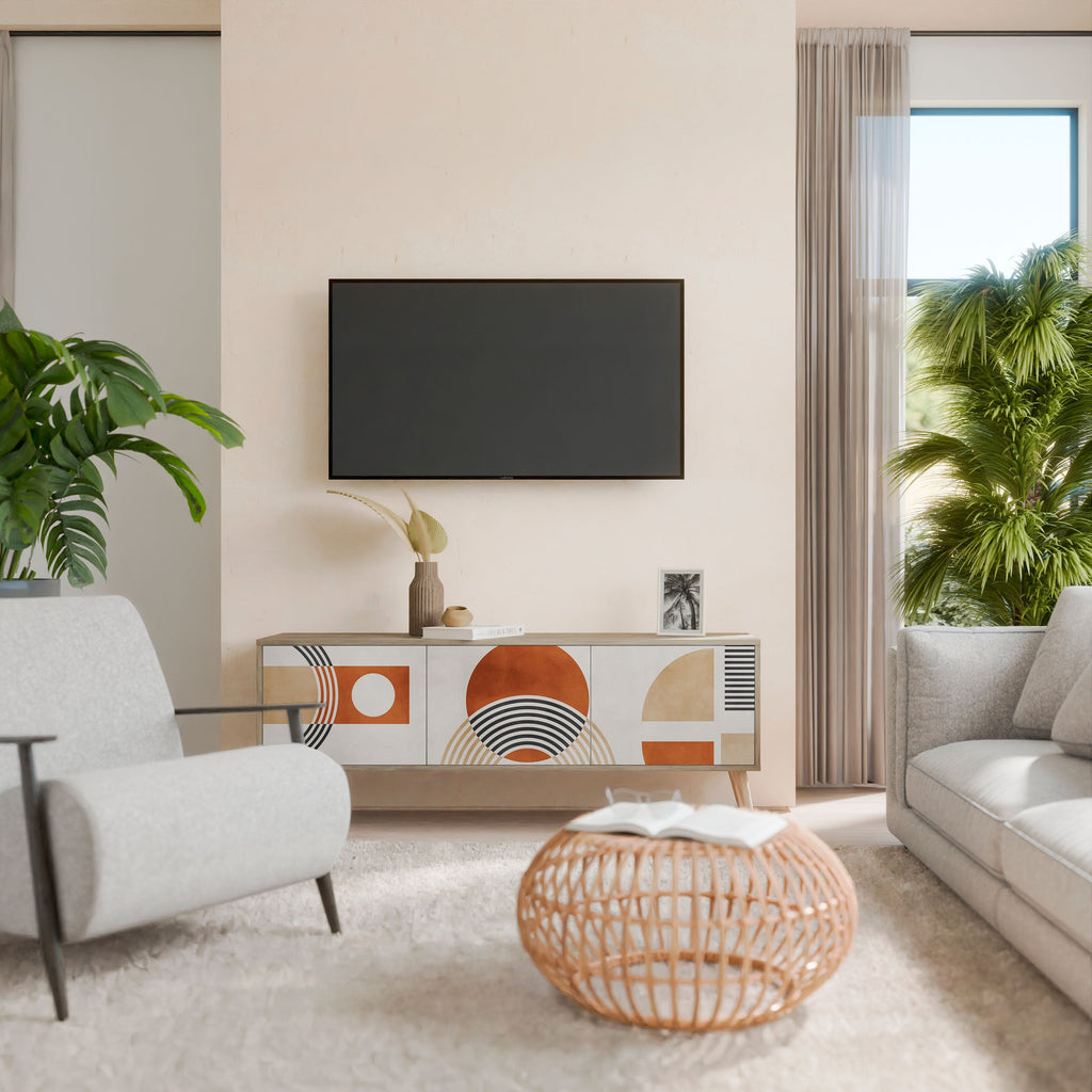 SPACE AROUND Móvel de TV com 3 Portas em Efeito Carvalho