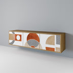 CIRCLE RHYTM Móvel de TV com 3 Portas em Efeito Carvalho