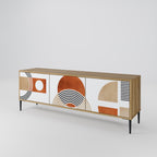 CIRCLE RHYTM Móvel de TV com 3 Portas em Efeito Carvalho