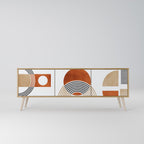 CIRCLE RHYTM Móvel de TV com 3 Portas em Efeito Carvalho