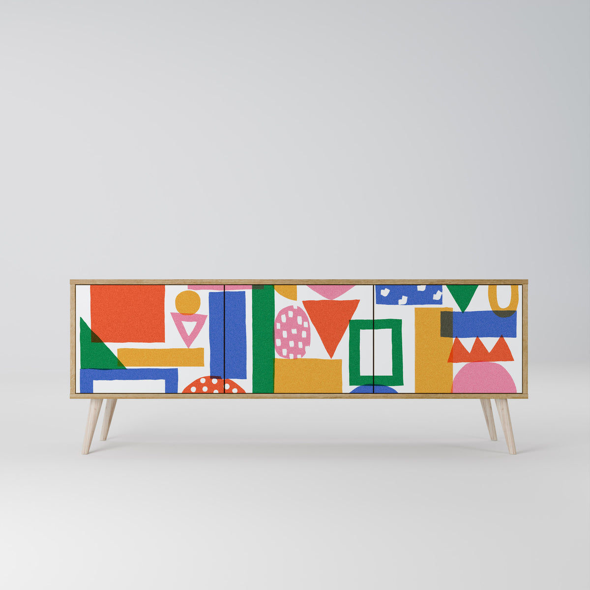 GEOMETRIC GLIMMER Móvel de TV de 3 Portas