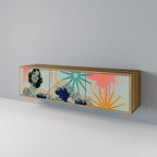 KANAGAWA BEAUTY Móvel de TV com 3 Portas em Efeito Carvalho