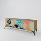 KANAGAWA BEAUTY Móvel de TV com 3 Portas em Efeito Carvalho