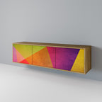 VIVID GEOMETRY Móvel de TV com 3 Portas em Efeito Carvalho