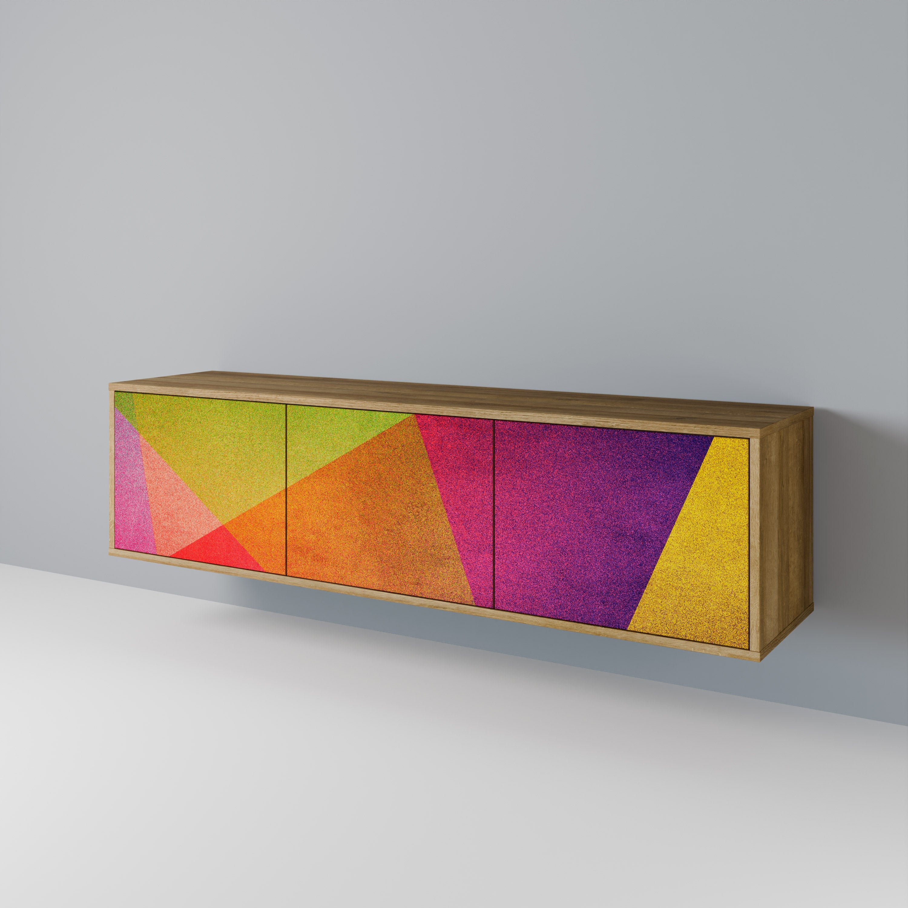 VIVID GEOMETRY Móvel de TV com 3 Portas em Efeito Carvalho