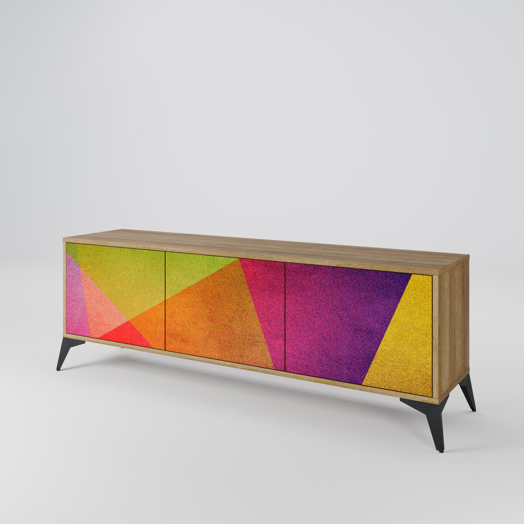 VIVID GEOMETRY Móvel de TV com 3 Portas em Efeito Carvalho